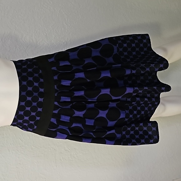 VTG CATO 1990s Purple and Black Polka Dot Pleated Circle Skirt - Picture 4 of 8